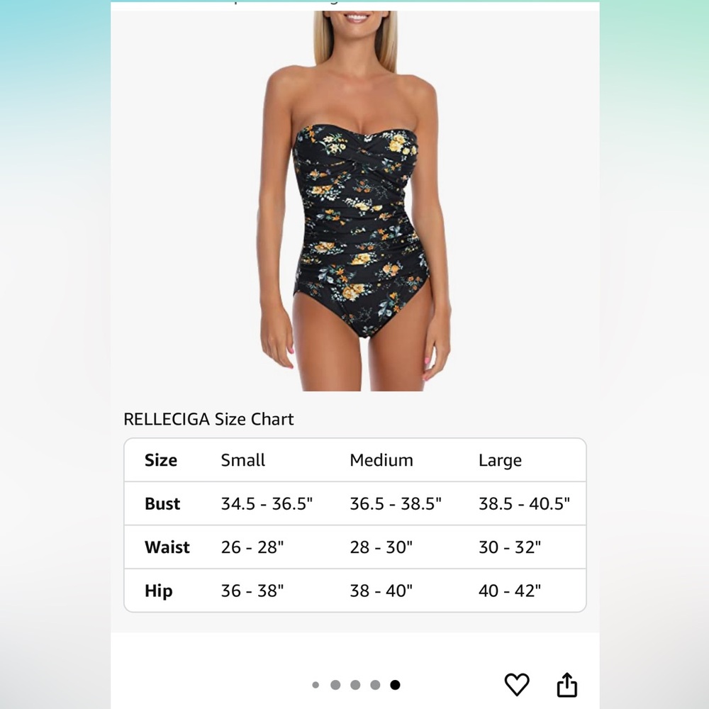 RELLECIGA Black Floral One Piece Swimsuit